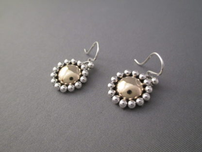 Sterling Silver &14kt Gold Earrings by Artie Yellowhorse