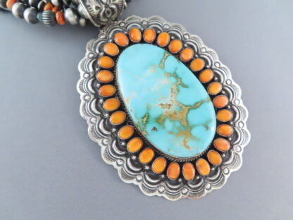 HUGE Royston Turquoise & Spiny Oyster Shell Necklace