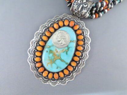 HUGE Royston Turquoise & Spiny Oyster Shell Necklace