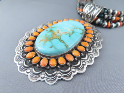 HUGE Royston Turquoise & Spiny Oyster Shell Necklace