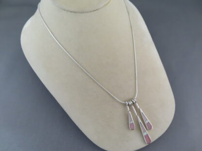Pink Opal Inlay Pendant Necklace