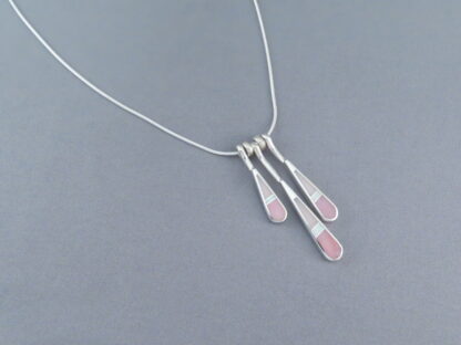 Pink Opal Inlay Pendant Necklace