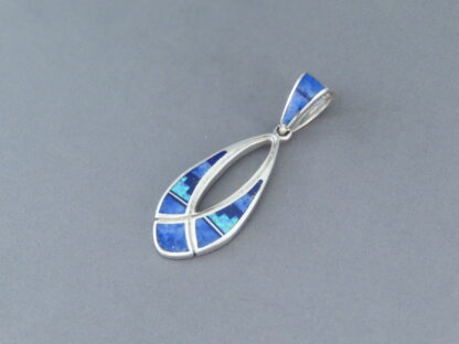 Multi-Stone Inlay Pendant with Opal & Lapis (Larger)