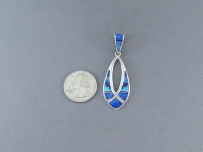 Multi-Stone Inlay Pendant with Opal & Lapis (Larger)