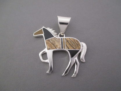 Multi-Stone Inlay Horse Pendant – Larger