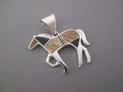 Multi-Stone Inlay Horse Pendant – Larger