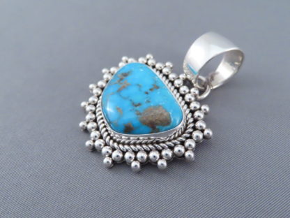 Sterling Silver & Morenci Turquoise Pendant by Artie Yellowhorse