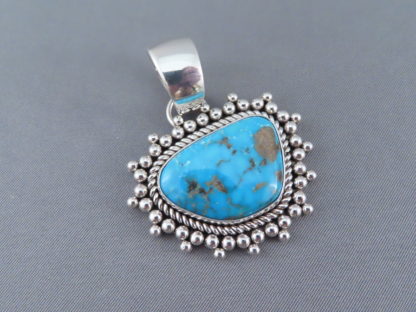 Sterling Silver & Morenci Turquoise Pendant by Artie Yellowhorse