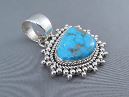 Sterling Silver & Morenci Turquoise Pendant by Artie Yellowhorse