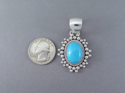 Sleeping Beauty Turquoise & Sterling Silver Pendant