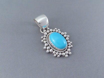 Sleeping Beauty Turquoise & Sterling Silver Pendant