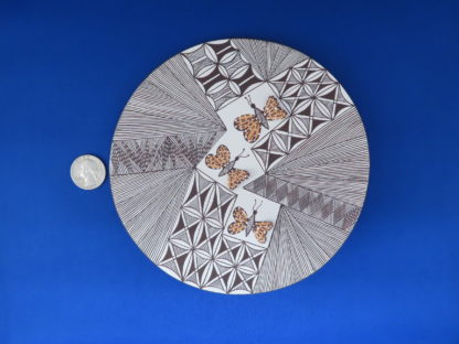Acoma Pottery Plate with Butterflies by Alicia Sanchez