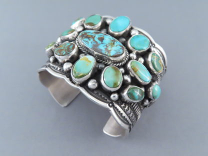 Impressive Royston Turquoise Sterling Silver Bracelet by Guy Hoskie