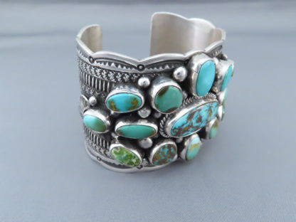 Impressive Royston Turquoise Sterling Silver Bracelet by Guy Hoskie