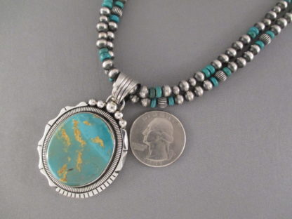 2 Strand Royston Turquoise Pendant Necklace