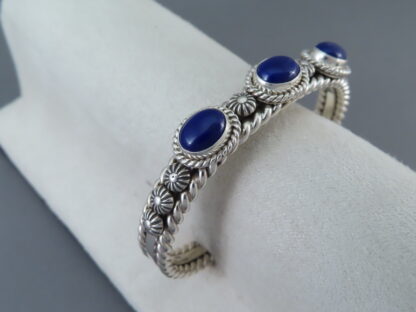 Artie Yellowhorse 3-Stone Lapis Cuff Bracelet