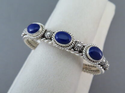 Artie Yellowhorse 3-Stone Lapis Cuff Bracelet