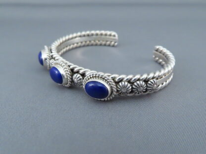 Artie Yellowhorse 3-Stone Lapis Cuff Bracelet