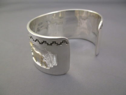 Moose Bracelet – Silver Cuff Bracelet with 14kt Gold Moose