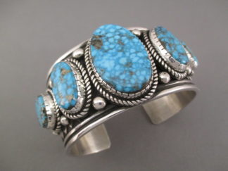 Sterling Silver & Kingman Turquoise Bracelet by Albert Jake