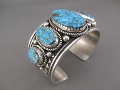 Sterling Silver & Kingman Turquoise Bracelet by Albert Jake