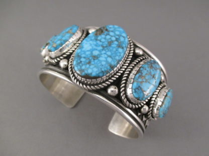 Sterling Silver & Kingman Turquoise Bracelet by Albert Jake