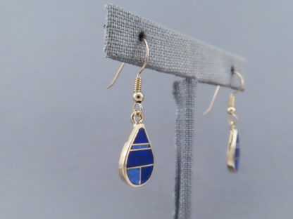 Gold & Lapis Inlay Earrings – Teardrops