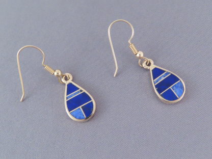 Gold & Lapis Inlay Earrings – Teardrops