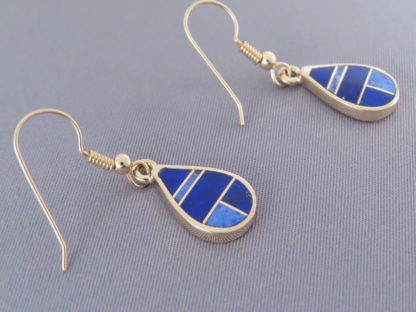 Gold & Lapis Inlay Earrings – Teardrops