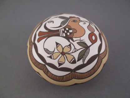 Miniature Acoma Pottery with Parrot by Diane Lewis-Garcia