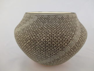 Fine-Line Pottery Bowl by Acoma Pueblo Indian potter, Rebecca Lucario FOR SALE $2,950-