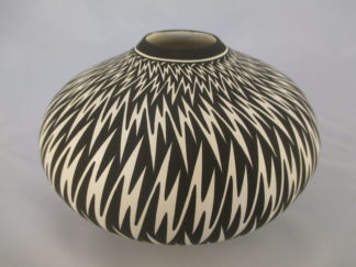 Acoma Pottery - 'Lightning' Design Pottery Bowl by Native American Indian potter, Paula Estevan FOR SALE $595-