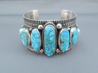 Seven-Stone Kingman Turquoise Cuff Bracelet by Guy Hoskie