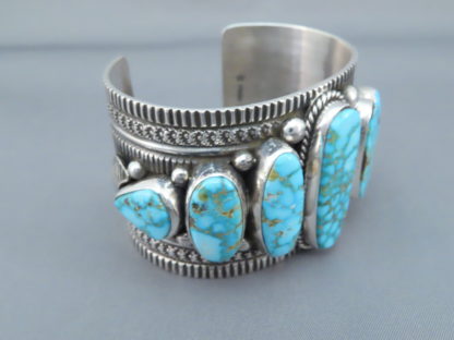 Seven-Stone Kingman Turquoise Cuff Bracelet by Guy Hoskie