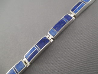 Inlay Jewelry - Lapis Inlay Link Bracelet by Native American jewelry artist, Tim Charlie FOR SALE $510-