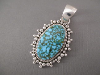Turquoise Mountain Turquoise Pendant by Native American jewelry artist, Artie Yellowhorse FOR SALE $585-