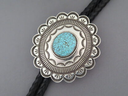 Bolo Tie with Kingman Turquoise by Wilson Jim