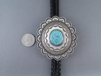 Bolo Tie with Kingman Turquoise by Wilson Jim