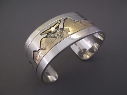 Teton Bracelet – Gold & Silver with BUFFALO and Eagle