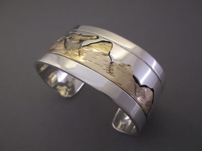 Teton Bracelet – Gold & Silver with BUFFALO and Eagle