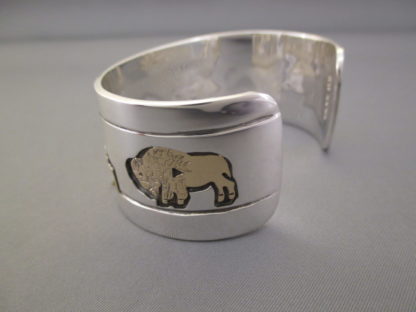 Teton Bracelet – Gold & Silver with BUFFALO and Eagle