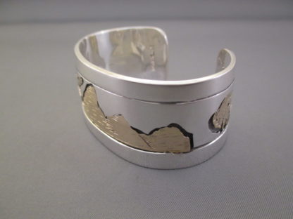 Teton Bracelet – Gold & Silver with BUFFALO and Eagle