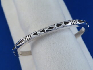 Buy Navajo Jewelry - Smaller Stamped Sterling Silver Cuff Bracelet by Jennifer Curtis $355- FOR SALE