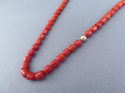 Coral Necklace with 14kt Gold