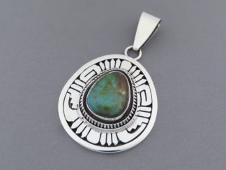 Turquoise Jewelry - Blue Gem Turquoise Pendant by Navajo Indian jewelry artist, Leonard Nez FOR SALE $675-