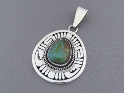 Leonard Nez (Navajo) Blue Gem Turquoise Pendant