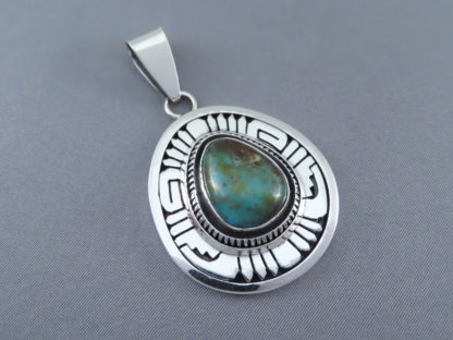 Leonard Nez (Navajo) Blue Gem Turquoise Pendant