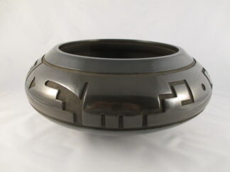 Santa Clara Pueblo Pottery - Large Flat Black Pottery Bowl by Daryl Whitegeese $5,900-