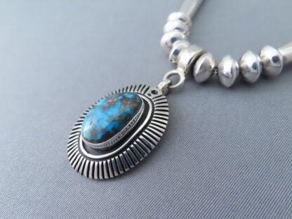 Bisbee Turquoise Pendant Necklace by Steven J Begay