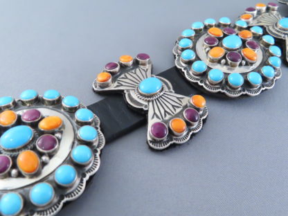 Sleeping Beauty Turquoise & Spiny Oyster Shell Concho Belt by Andy Cadman